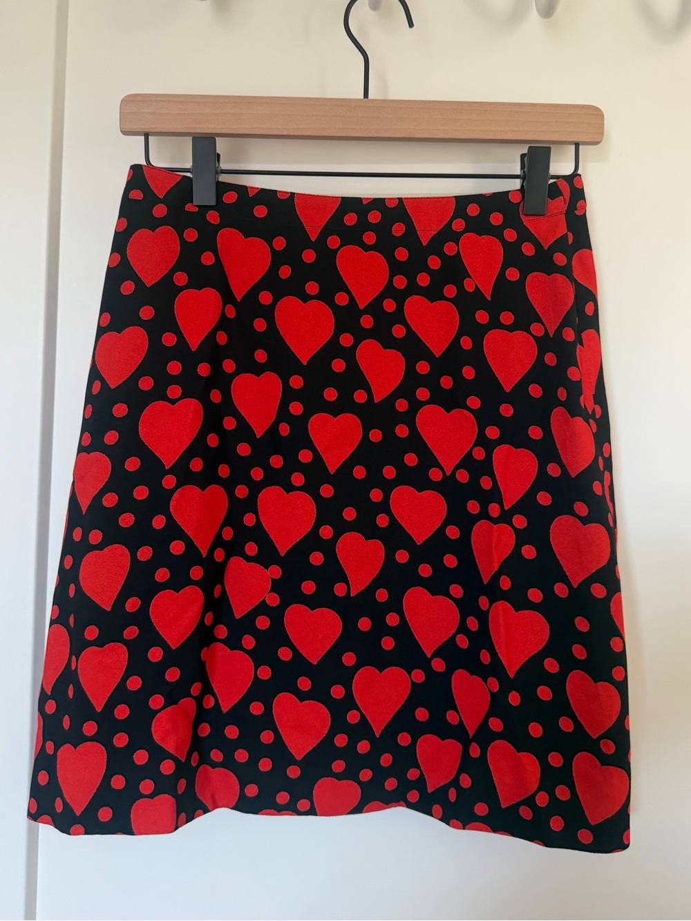 SAINT LAURENT Heart Print Skirt